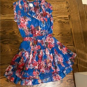 Misa Los Angeles Blue Floral Mini Dress